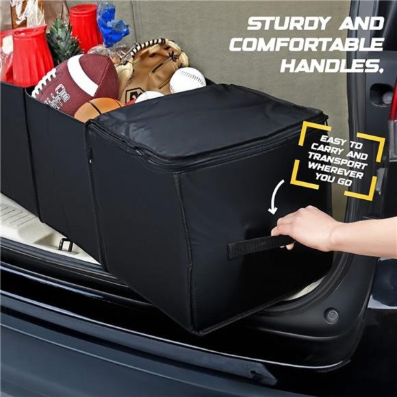 Trunk Organizer, Multipurpose Collapsible Car Storage Box With Insulated Cooler - Picture 5 of 7